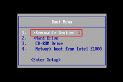 1. Boot menu